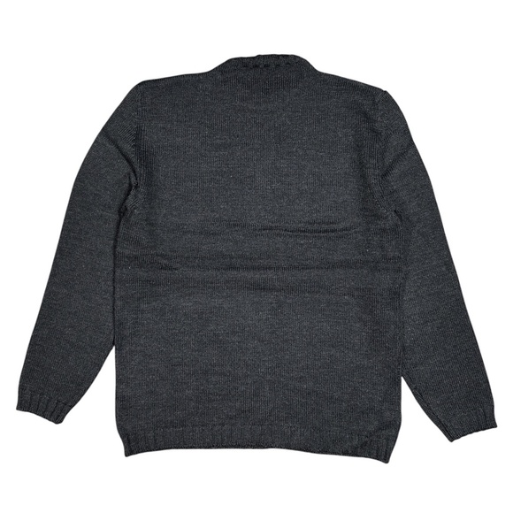 Vintage 90s Dolce & Gabbana D&G Sport Wool Dark Gray Sweater Mens Medium - Picture 2 of 7